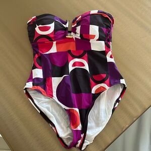 La Blanca Red and Purpld Bathing Suit
